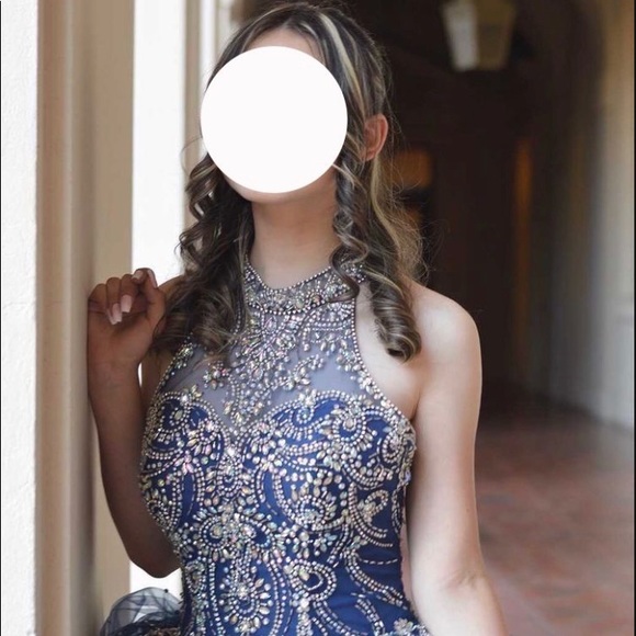 Dark Blue Quinceañera Dress/ Vestido de quinceañera de color azul oscuro - Picture 4 of 6